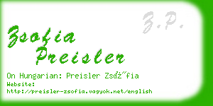 zsofia preisler business card